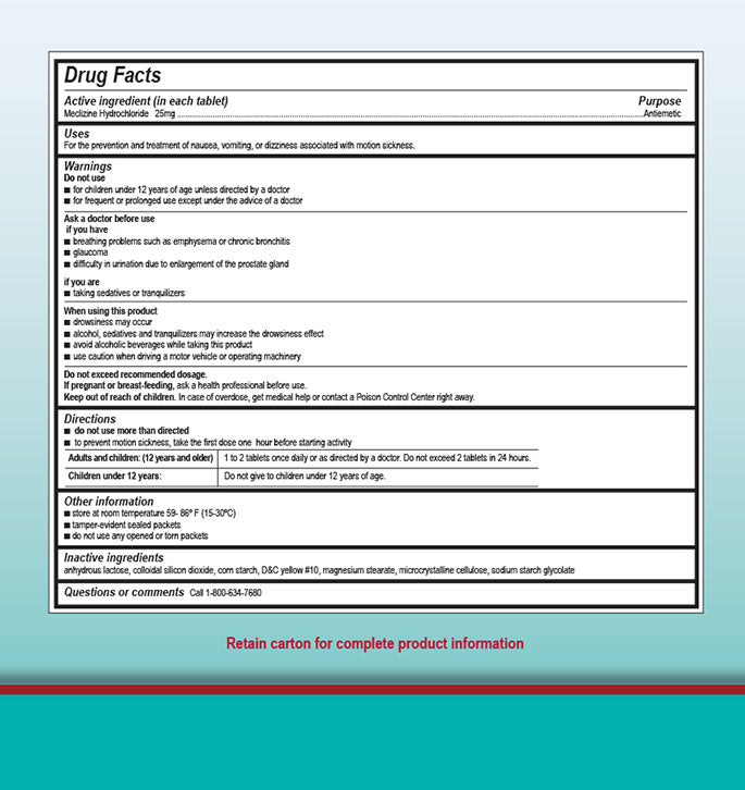Meclizine HCl 25mg (Dramamine® Less Drowsy)