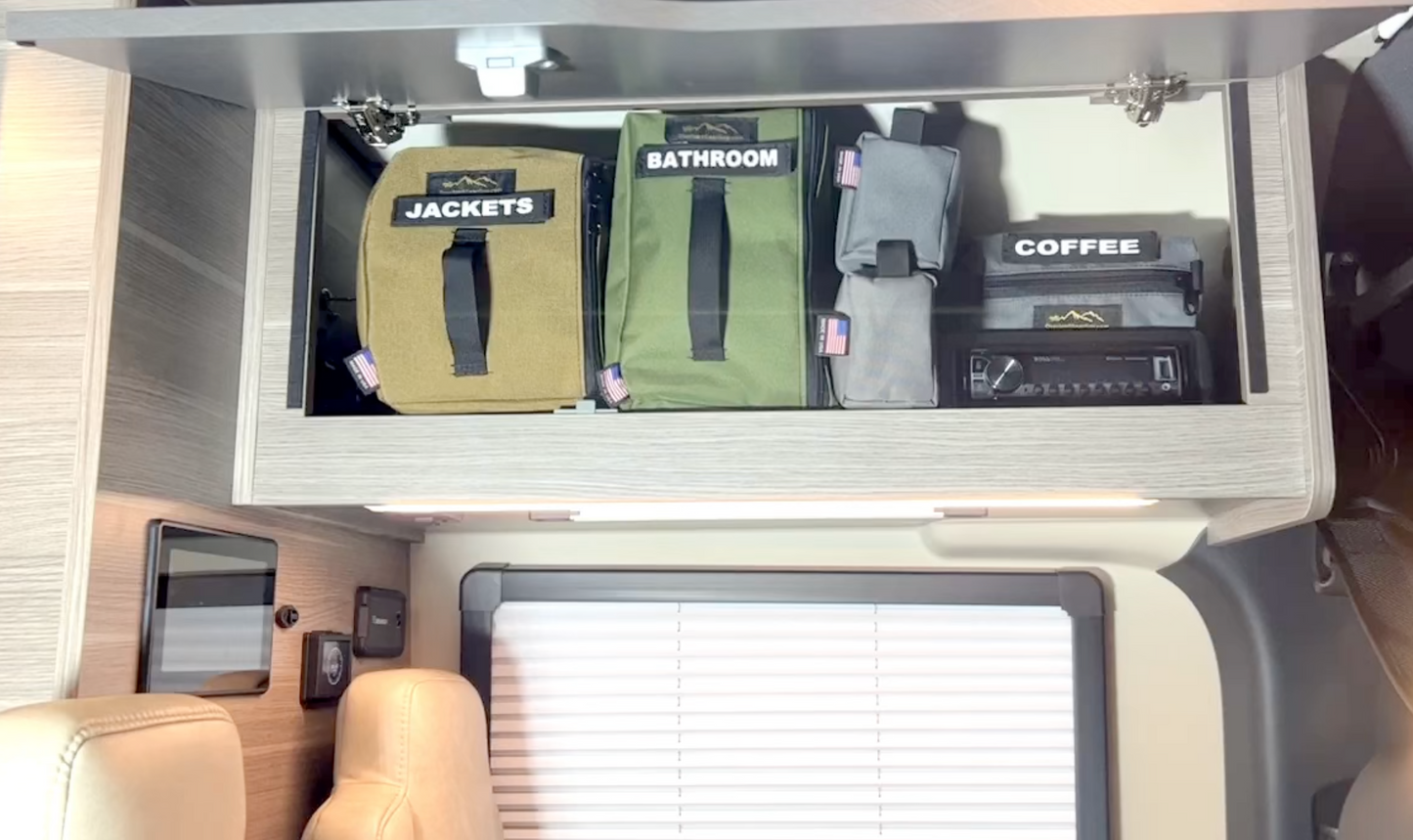 Overhead Cabinet Storage Divider Bags Overland Gear Guy
